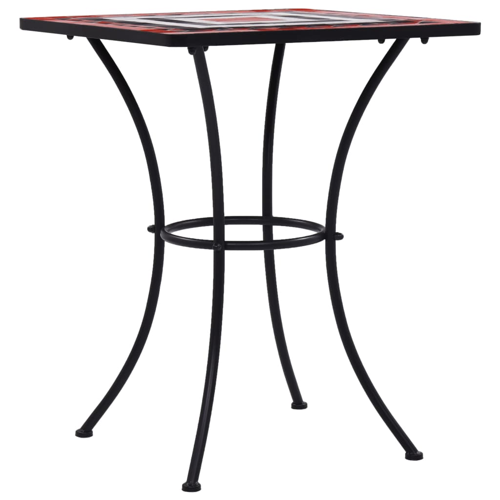 vidaXL Mosaic Bistro Table Terracotta and White 23.6" Ceramic-1