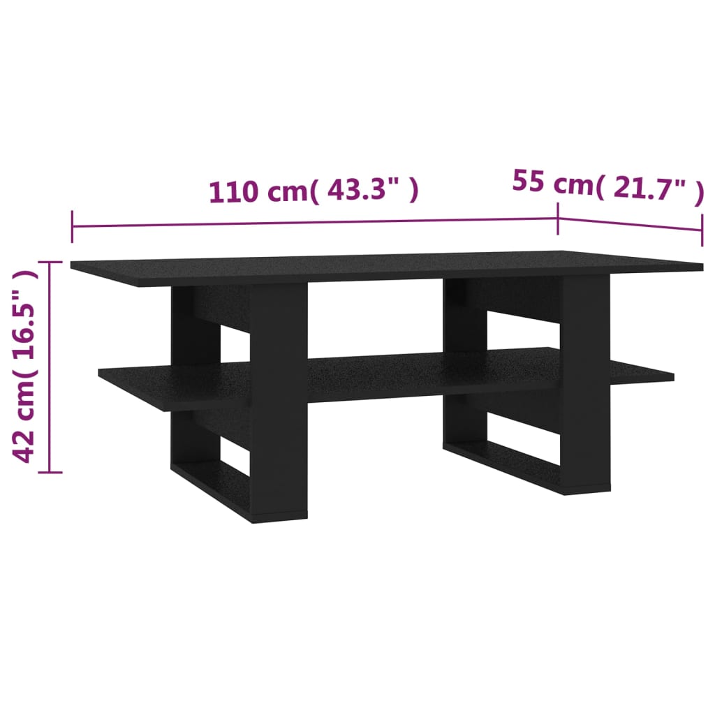 vidaXL Coffee Table End Table Side Sofa Table with Storage Engineered Wood-48