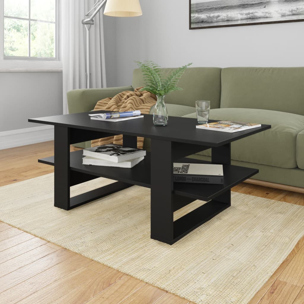 vidaXL Coffee Table End Table Side Sofa Table with Storage Engineered Wood-16