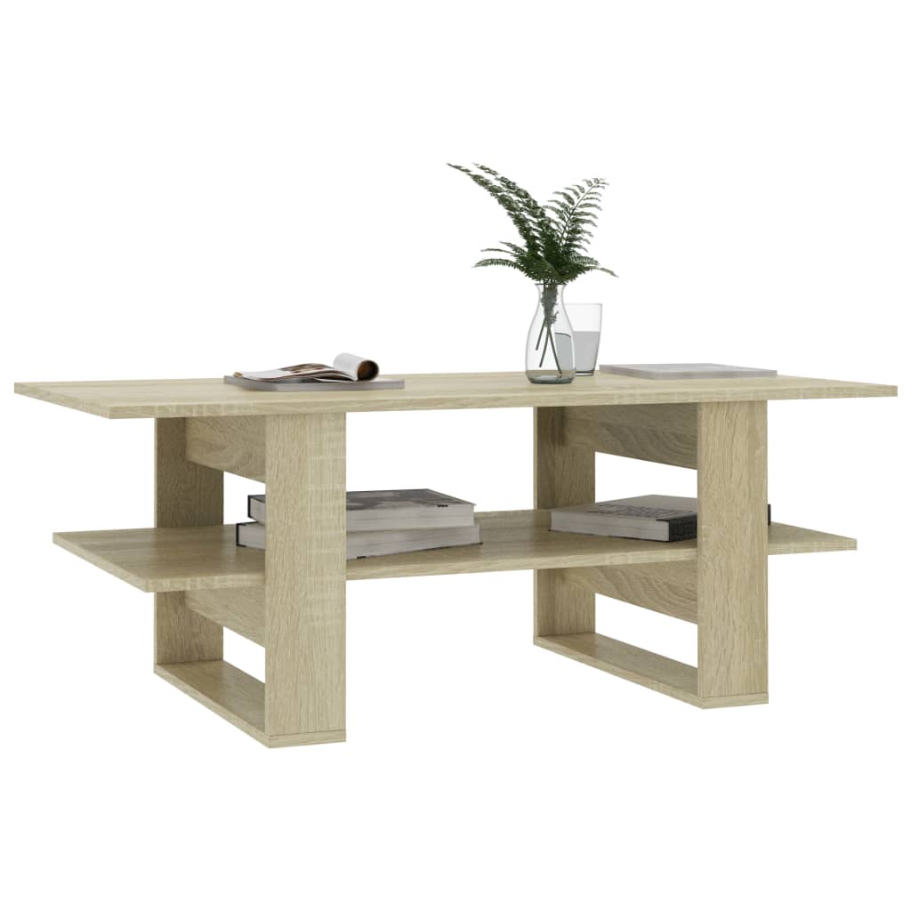 vidaXL Coffee Table End Table Side Sofa Table with Storage Engineered Wood-14