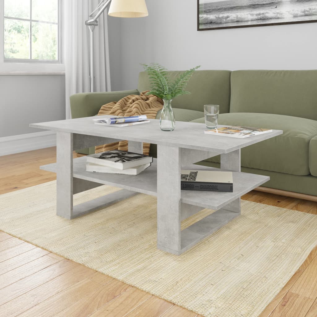 vidaXL Coffee Table End Table Side Sofa Table with Storage Engineered Wood-8