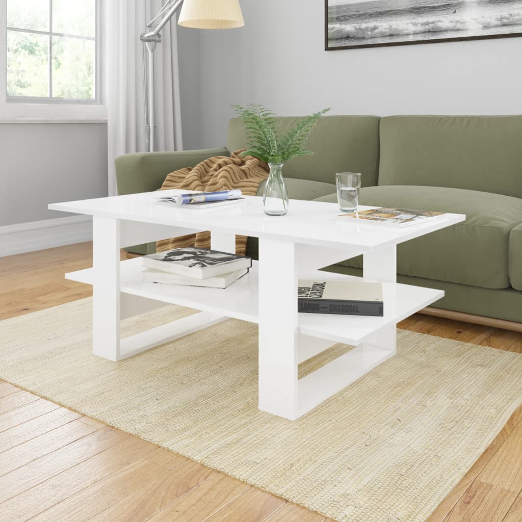 vidaXL Coffee Table End Table Side Sofa Table with Storage Engineered Wood-46