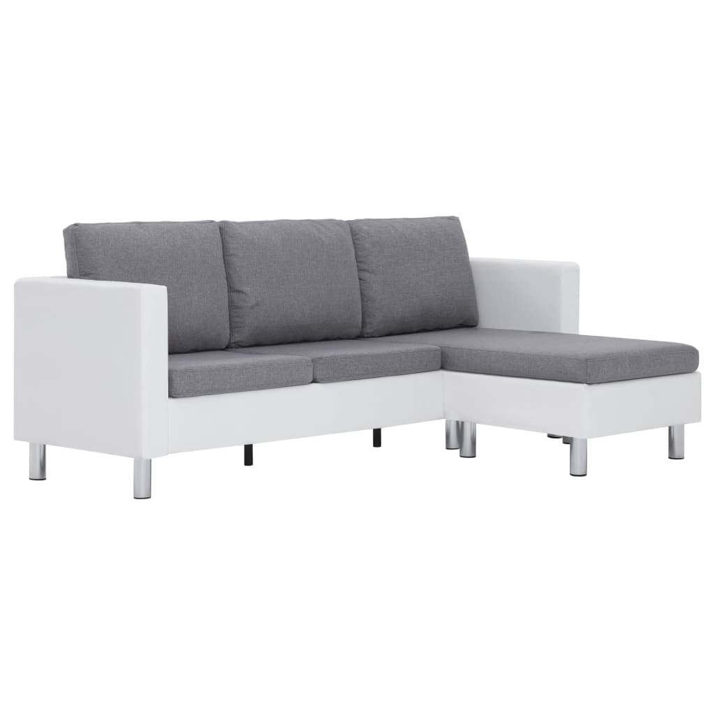 vidaXL Sofa Upholstered Sectional 3 Seater Sofa with Cushions Faux Leather-6