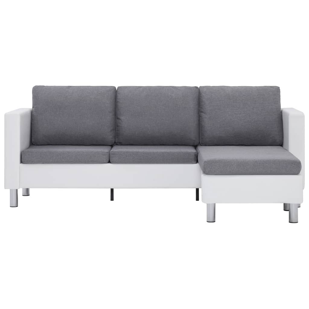 vidaXL Sofa Upholstered Sectional 3 Seater Sofa with Cushions Faux Leather-31