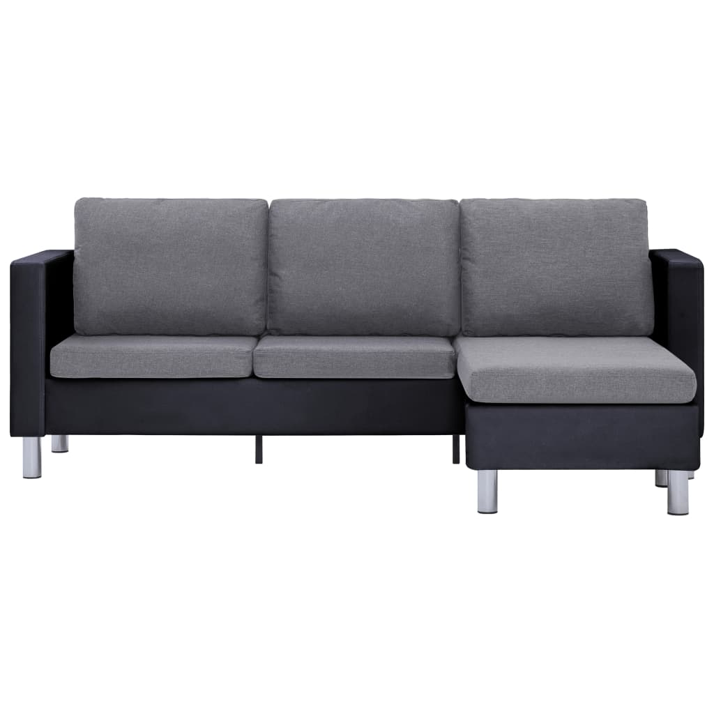 vidaXL Sofa Upholstered Sectional 3 Seater Sofa with Cushions Faux Leather-4