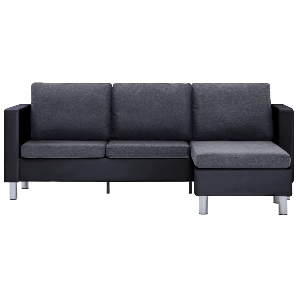 vidaXL Sofa Upholstered Sectional 3 Seater Sofa with Cushions Faux Leather-14