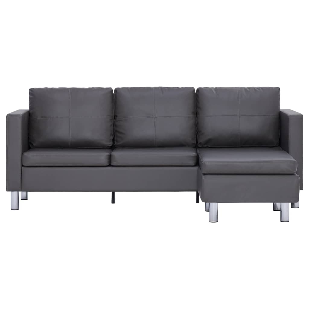 vidaXL Sofa Upholstered Sectional 3 Seater Sofa with Cushions Faux Leather-19