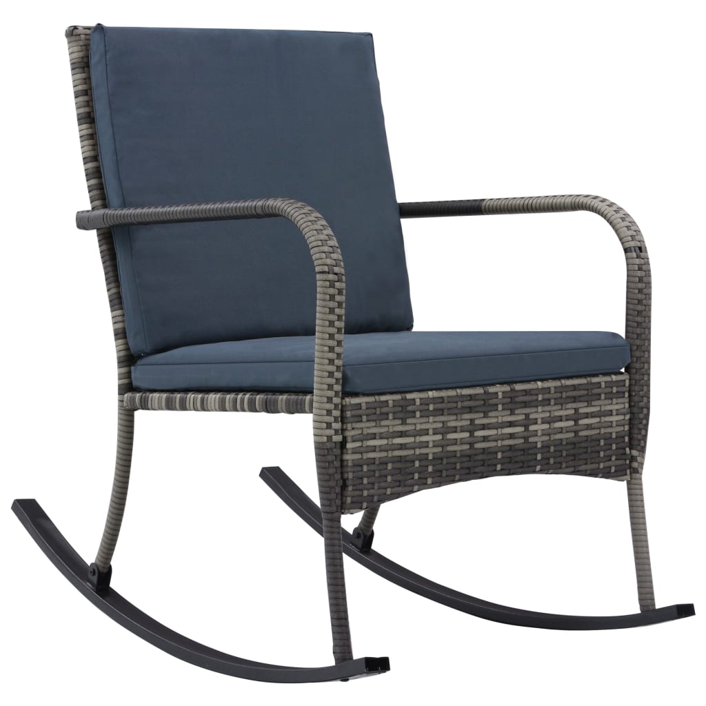vidaXL Outdoor Rocking Chair Brown Poly Rattan-15
