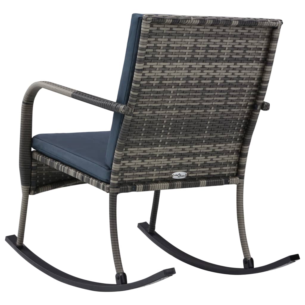 vidaXL Outdoor Rocking Chair Brown Poly Rattan-7