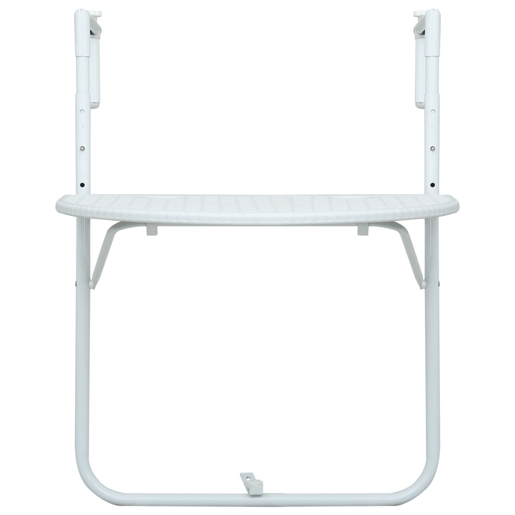 vidaXL Hanging Balcony Table Folding Outdoor Patio Table Rattan Look Plastic-3
