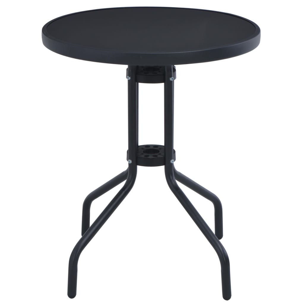 vidaXL Bistro Table Outdoor Side Table with Glass Top Garden Furniture Steel-5