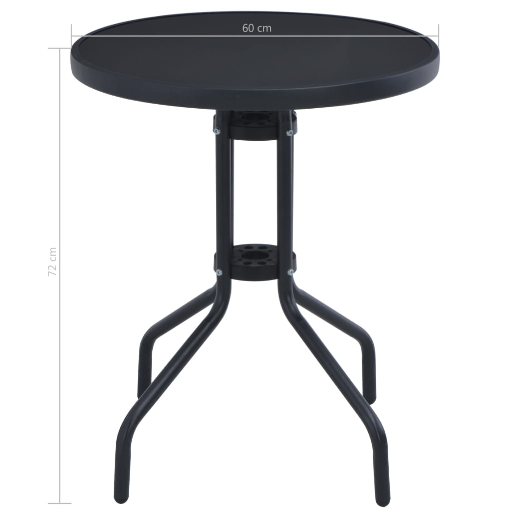vidaXL Bistro Table Outdoor Side Table with Glass Top Garden Furniture Steel-7