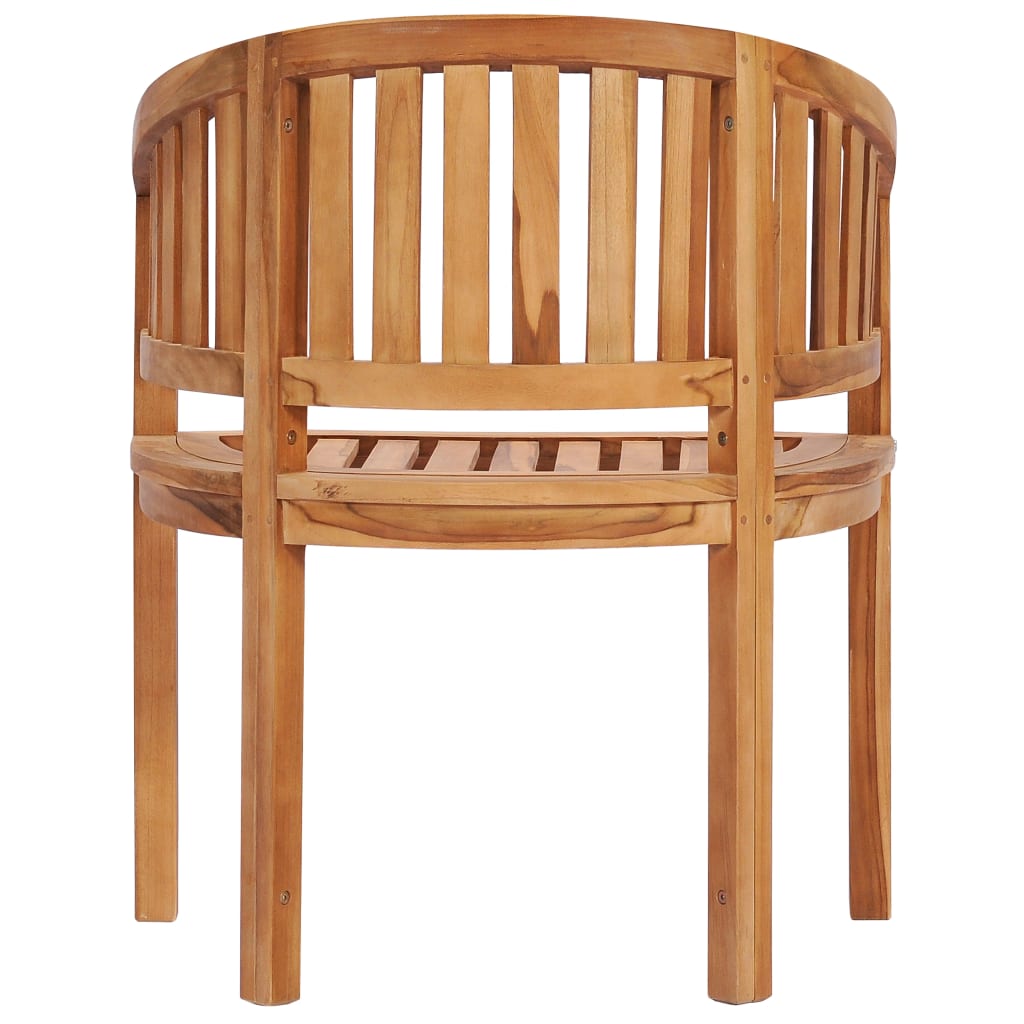 vidaXL Banana Chair Patio Dining Lounge Chair with Armrests Solid Wood Teak-13