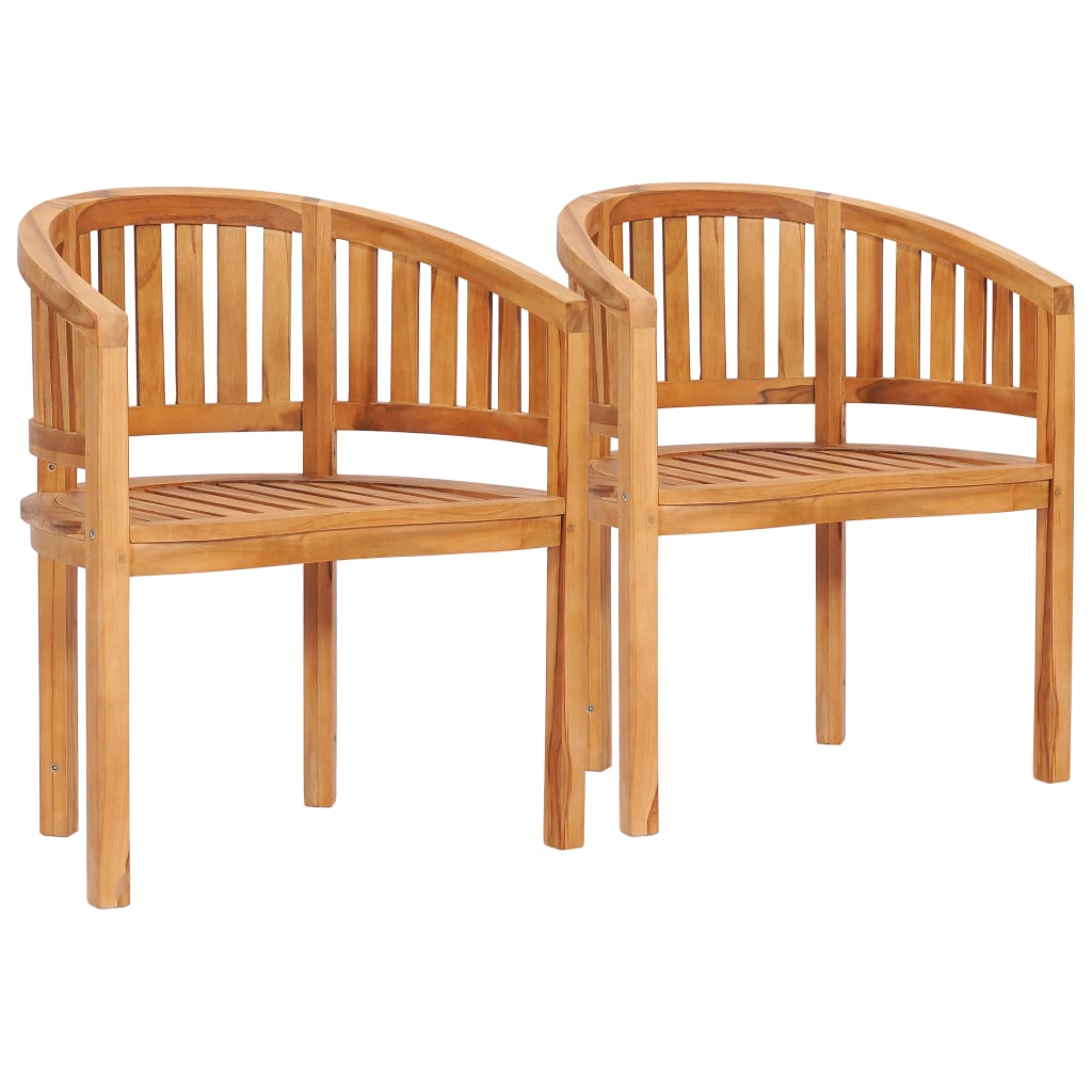 vidaXL Banana Chair Patio Dining Lounge Chair with Armrests Solid Wood Teak-7