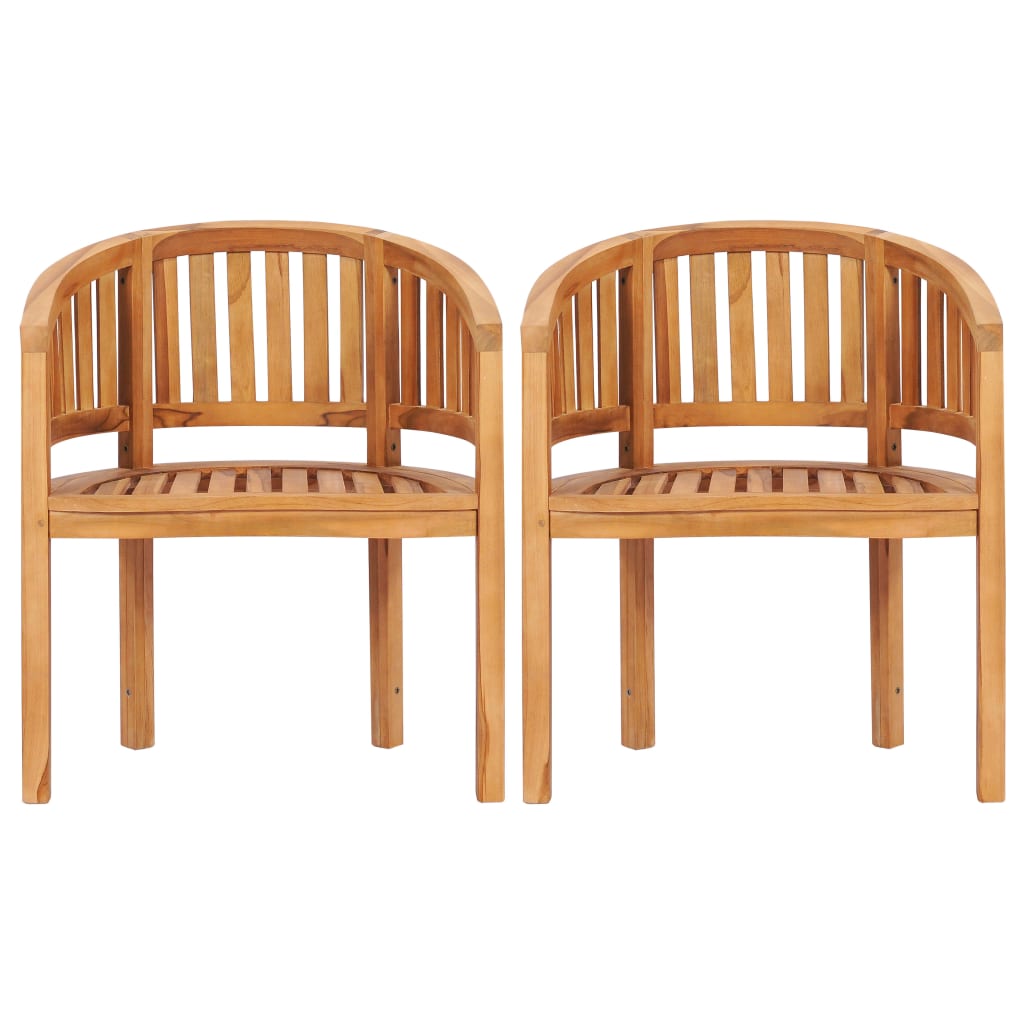 vidaXL Banana Chair Patio Dining Lounge Chair with Armrests Solid Wood Teak-9