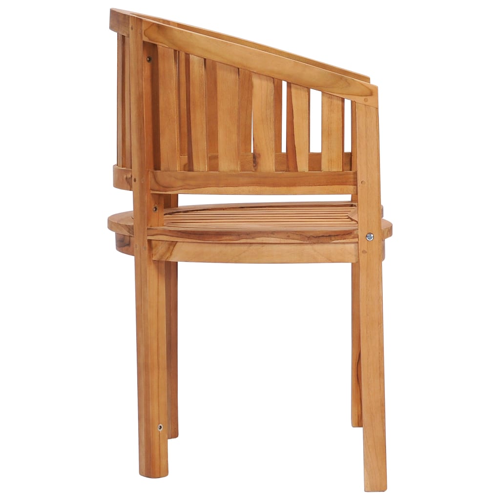 vidaXL Banana Chair Patio Dining Lounge Chair with Armrests Solid Wood Teak-10