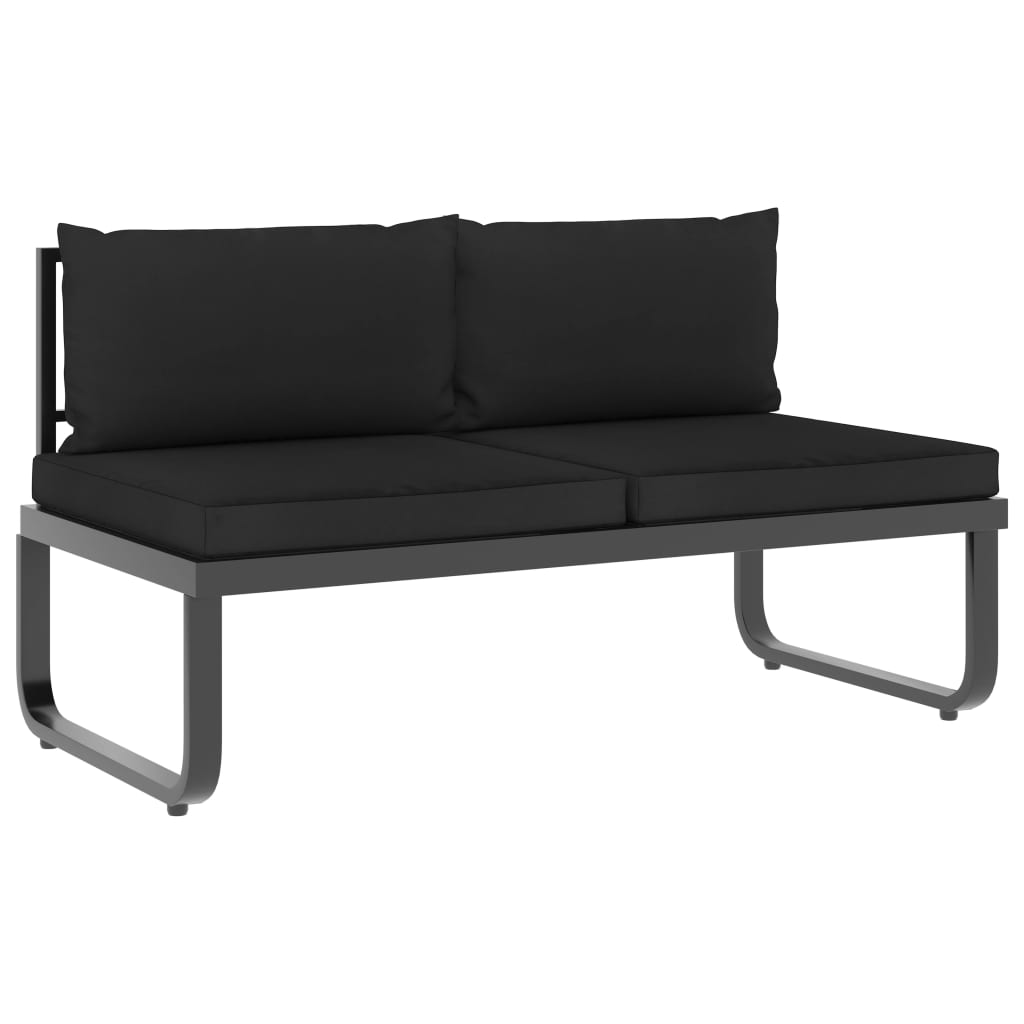 vidaXL 5 Piece Patio Corner Sofa Set with Cushions Aluminum and WPC-6