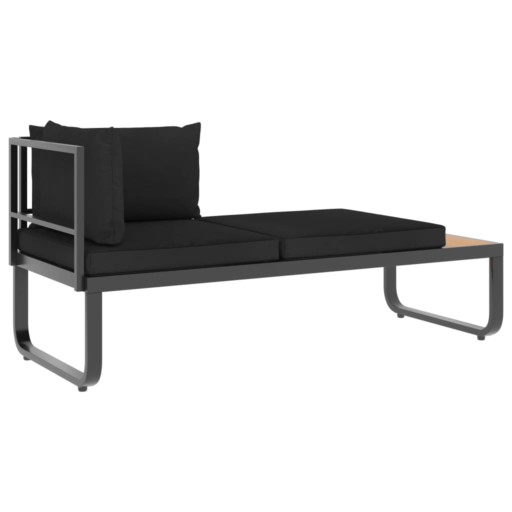 vidaXL 5 Piece Patio Corner Sofa Set with Cushions Aluminum and WPC-8