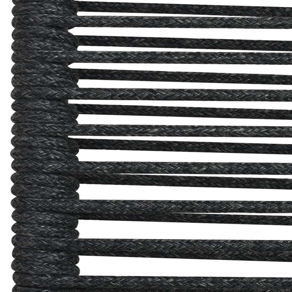 vidaXL Patio Chairs 2 pcs Cotton Rope and Steel Black-5