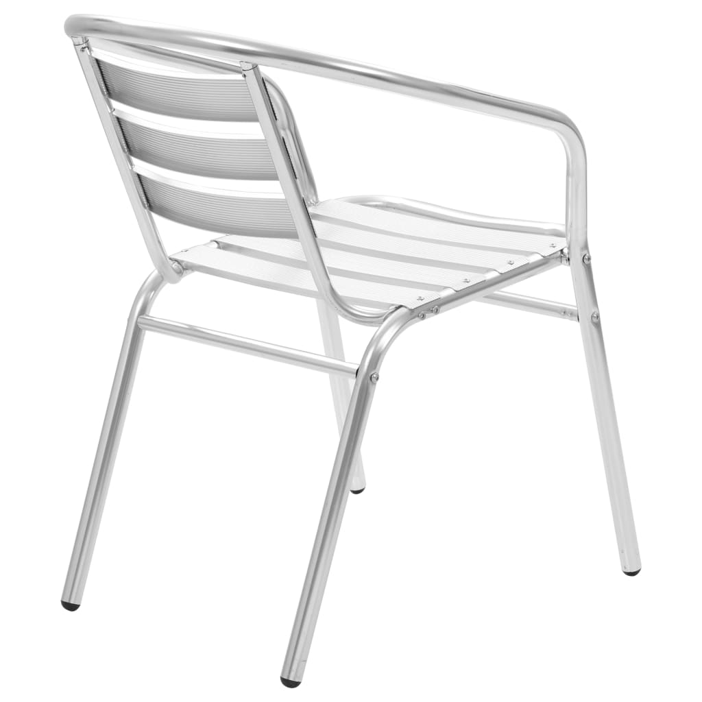 vidaXL Stackable Patio Chairs Outdoor Chair with Triple Slat Back Aluminum-14