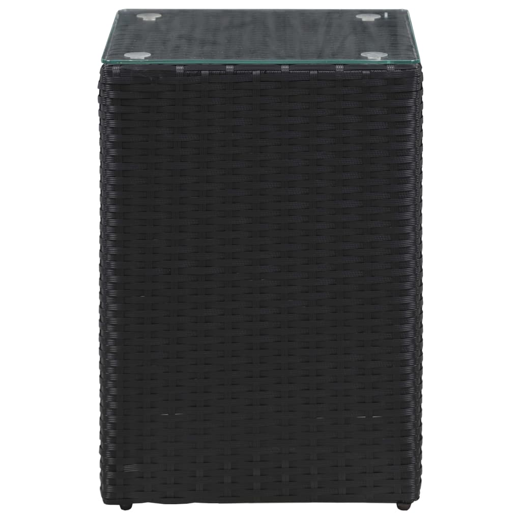 vidaXL Side Table End Table Indoor Outdoor Furniture Coffee Table Poly Rattan-0