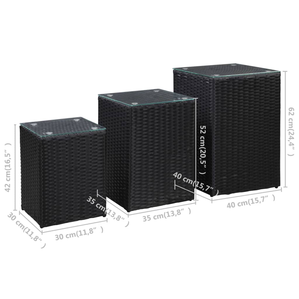 vidaXL Side Table End Table Indoor Outdoor Furniture Coffee Table Poly Rattan-34