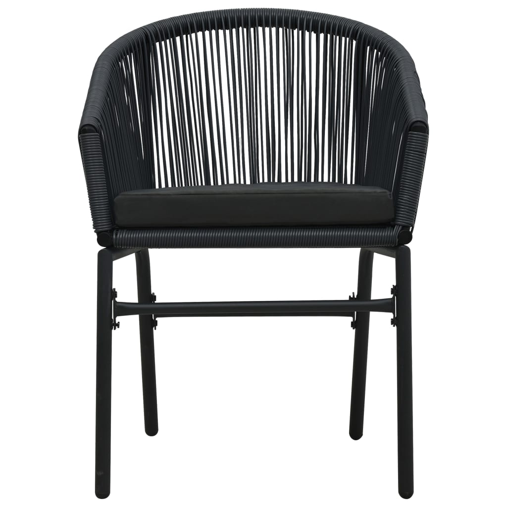 vidaXL Patio Chairs 2 Pcs Wicker Patio Dining Chair with Cushion PE Rattan-4