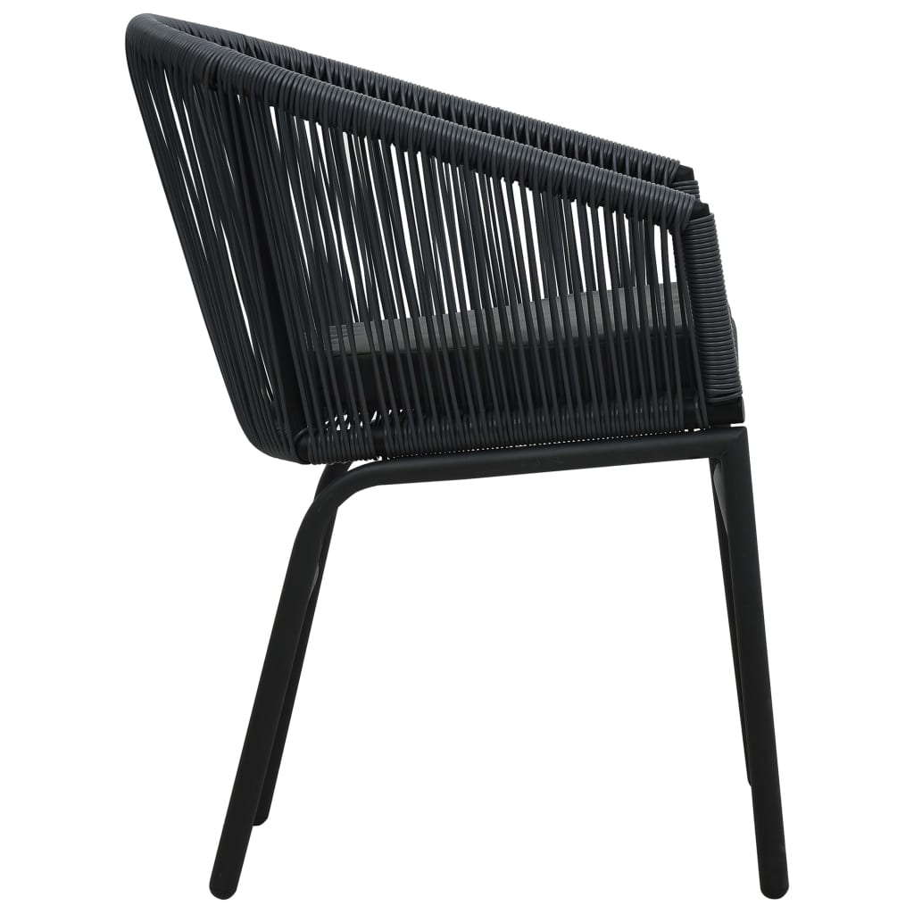 vidaXL Patio Chairs 2 Pcs Wicker Patio Dining Chair with Cushion PE Rattan-7