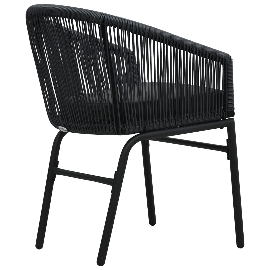 vidaXL Patio Chairs 2 Pcs Wicker Patio Dining Chair with Cushion PE Rattan-10