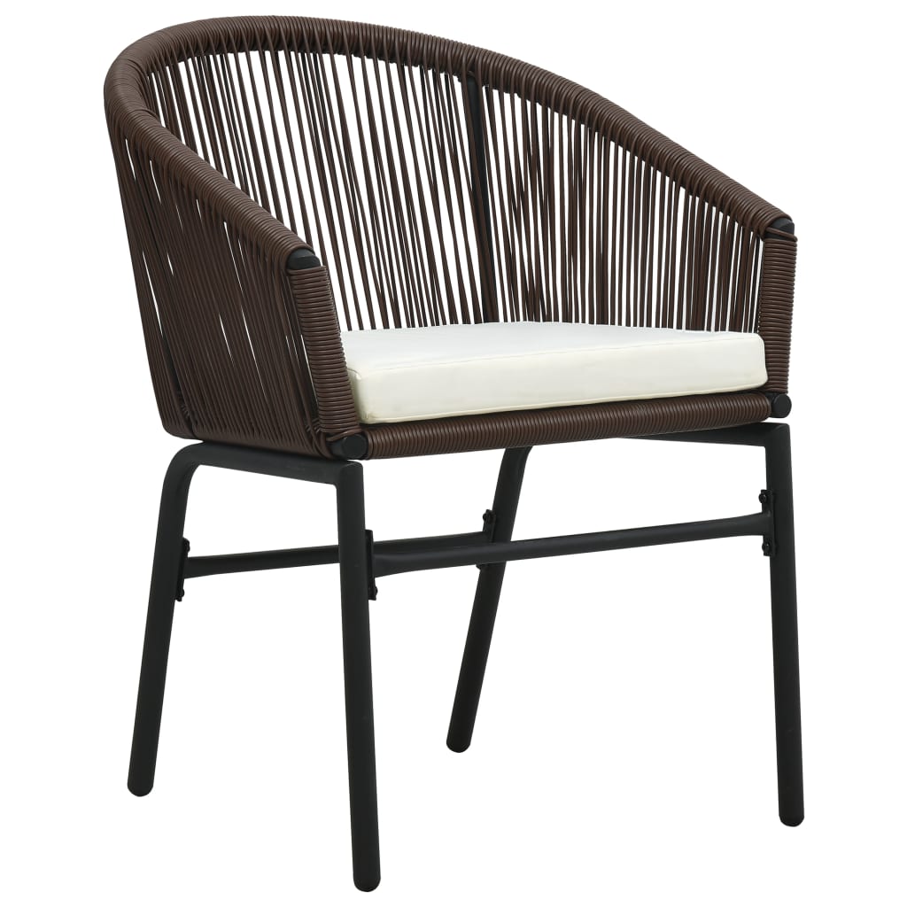vidaXL Patio Chairs 2 Pcs Wicker Patio Dining Chair with Cushion PE Rattan-19