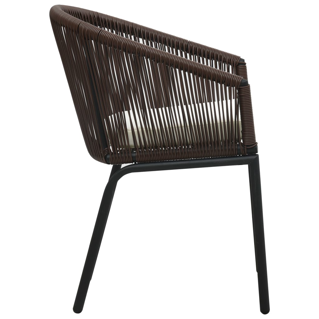 vidaXL Patio Chairs 2 Pcs Wicker Patio Dining Chair with Cushion PE Rattan-23