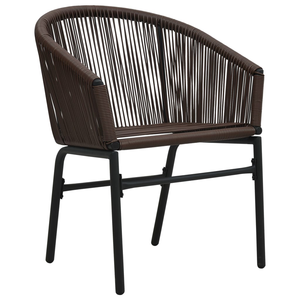 vidaXL Patio Chairs 2 Pcs Wicker Patio Dining Chair with Cushion PE Rattan-5