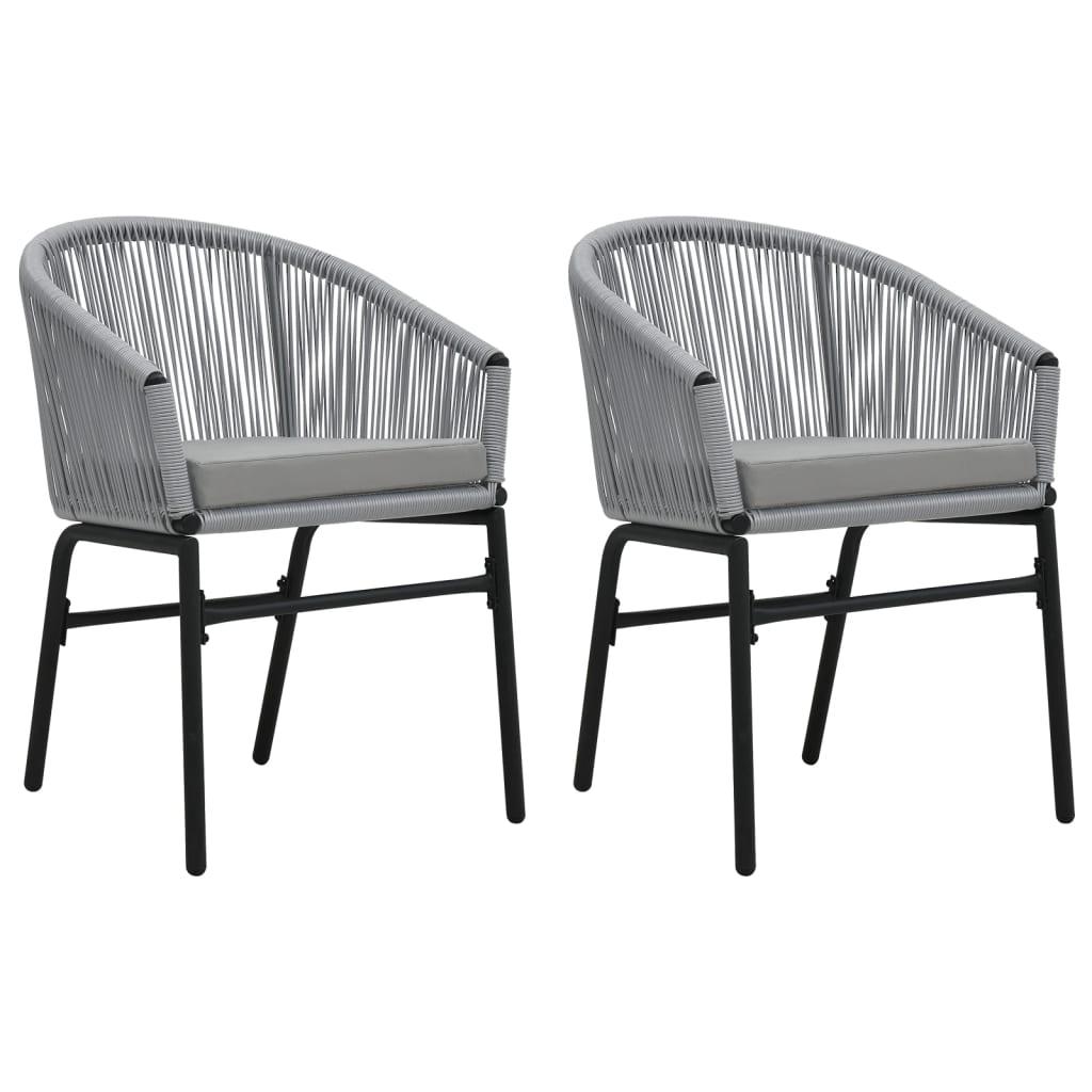 vidaXL Patio Chairs 2 Pcs Wicker Patio Dining Chair with Cushion PE Rattan-0