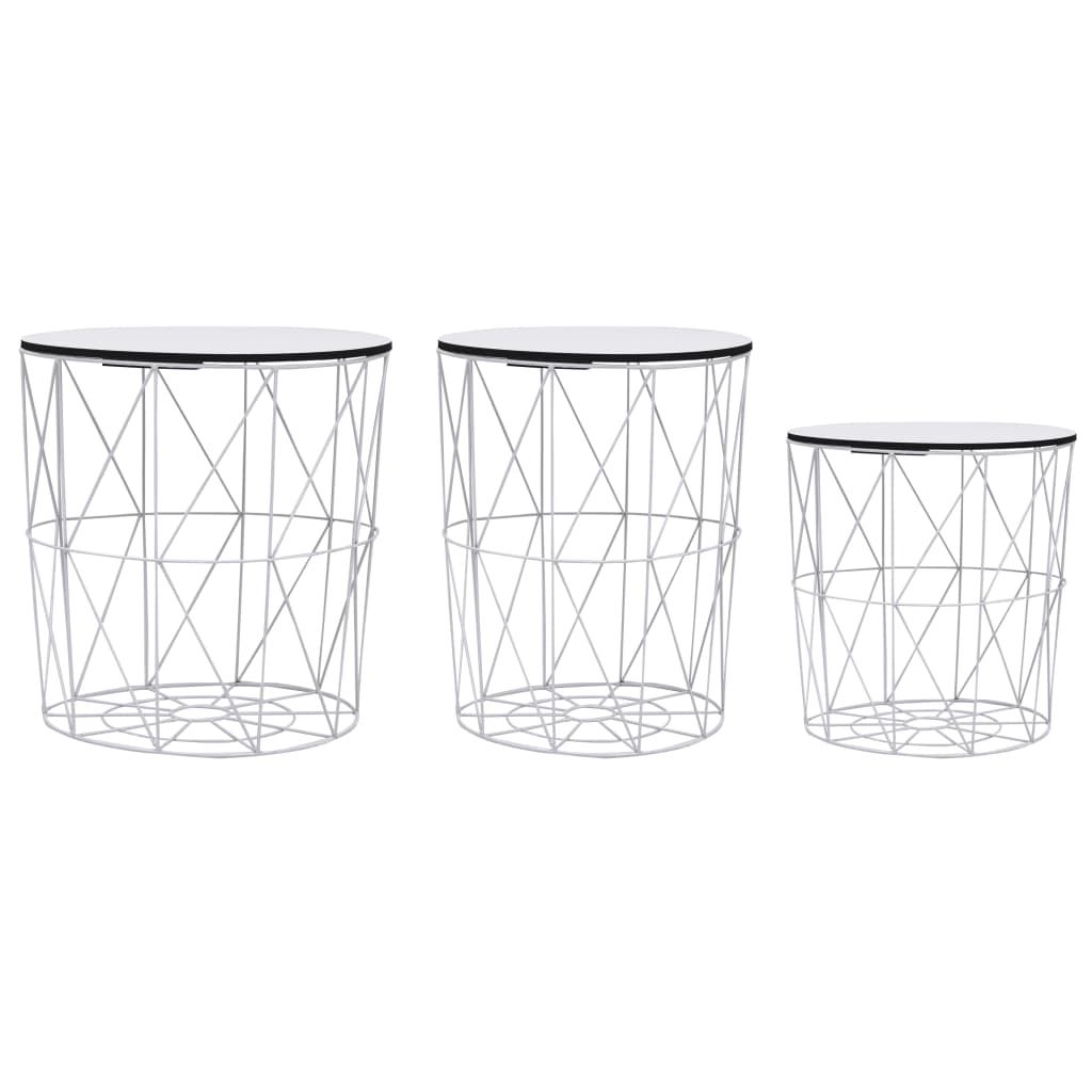 vidaXL Coffee Table 3 pcs Round End Table Sofa Table Living Room Furniture-10