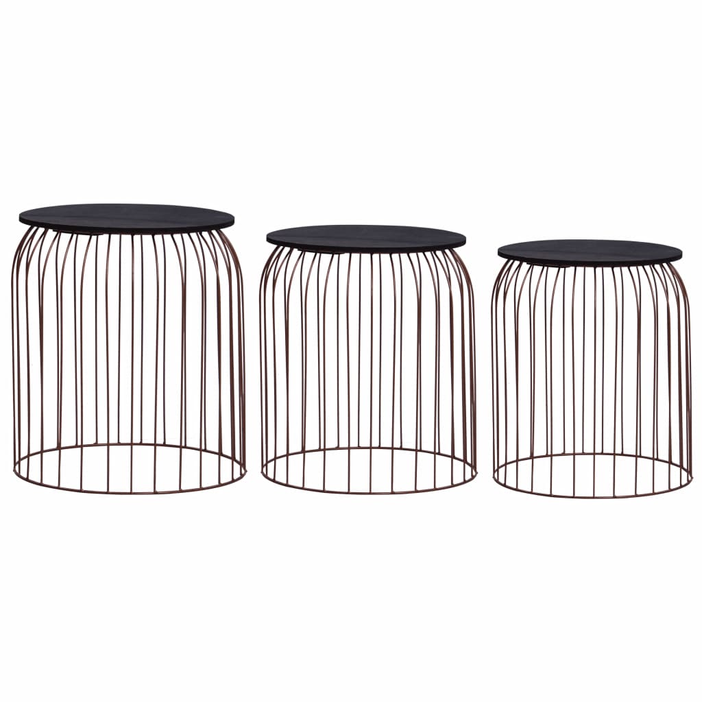 vidaXL Coffee Table 3 pcs Round End Table Sofa Table Living Room Furniture-0