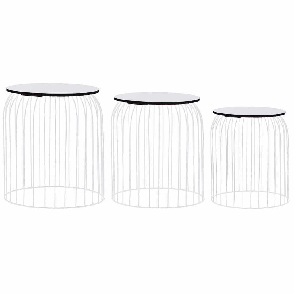 vidaXL Coffee Table 3 pcs Round End Table Sofa Table Living Room Furniture-6