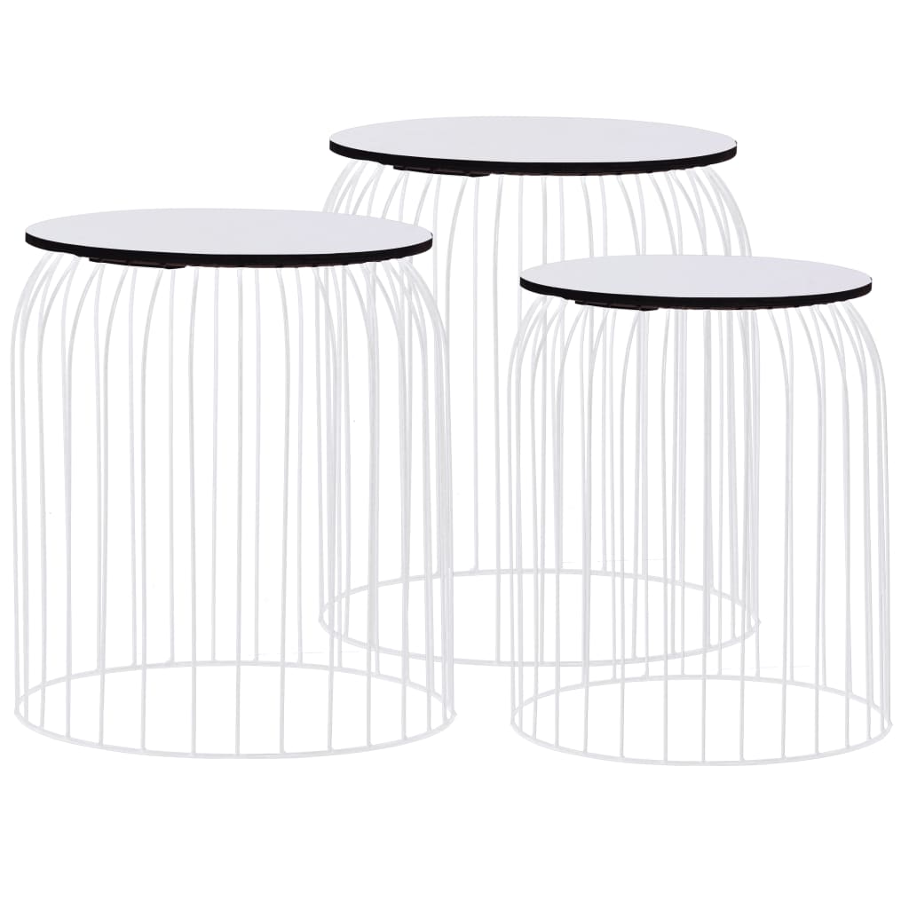 vidaXL Coffee Table 3 pcs Round End Table Sofa Table Living Room Furniture-8