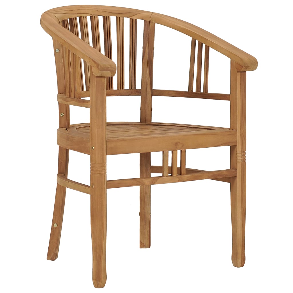 vidaXL Patio Chairs 2 Pcs Patio Dining Chair with Cushions Solid Wood Teak-1
