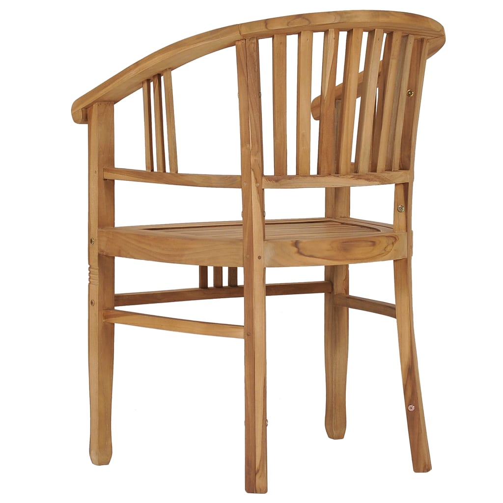 vidaXL Patio Chairs 2 Pcs Patio Dining Chair with Cushions Solid Wood Teak-4