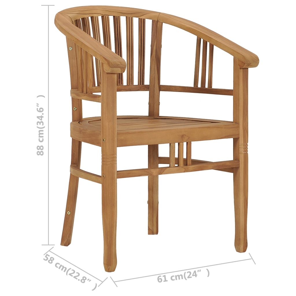 vidaXL Patio Chairs 2 Pcs Patio Dining Chair with Cushions Solid Wood Teak-7