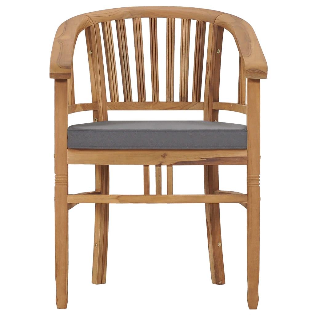 vidaXL Patio Chairs 2 Pcs Patio Dining Chair with Cushions Solid Wood Teak-10