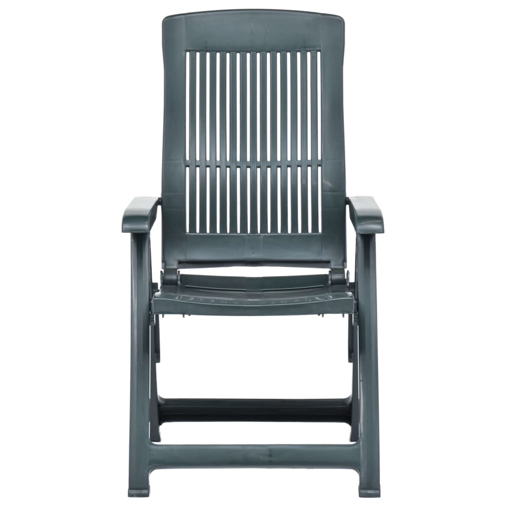 vidaXL Outdoor Recliner Chairs 2 Pcs Reclining Chair with Armrest Plastic-10