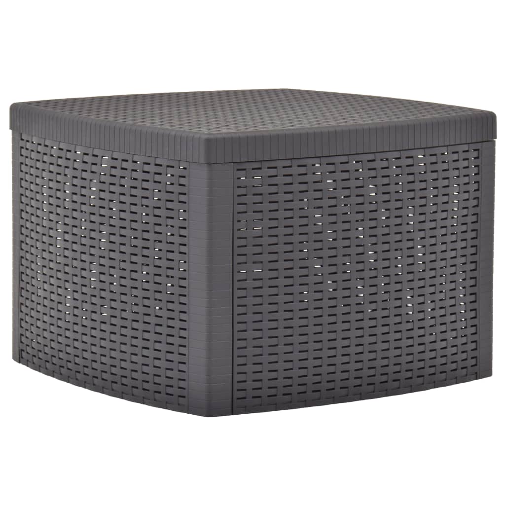 vidaXL Outdoor Side Table Garden Patio End Coffee Table with Storage Plastic-0