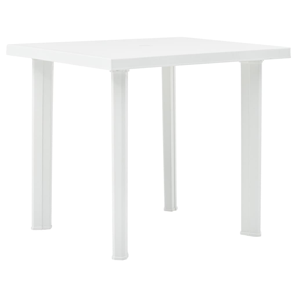 vidaXL Bistro Table Garden Deck Outdoor Side Table with Umbrella Hole Plastic-2