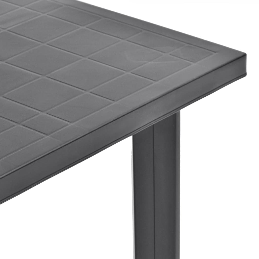 vidaXL Bistro Table Garden Deck Outdoor Side Table with Umbrella Hole Plastic-3