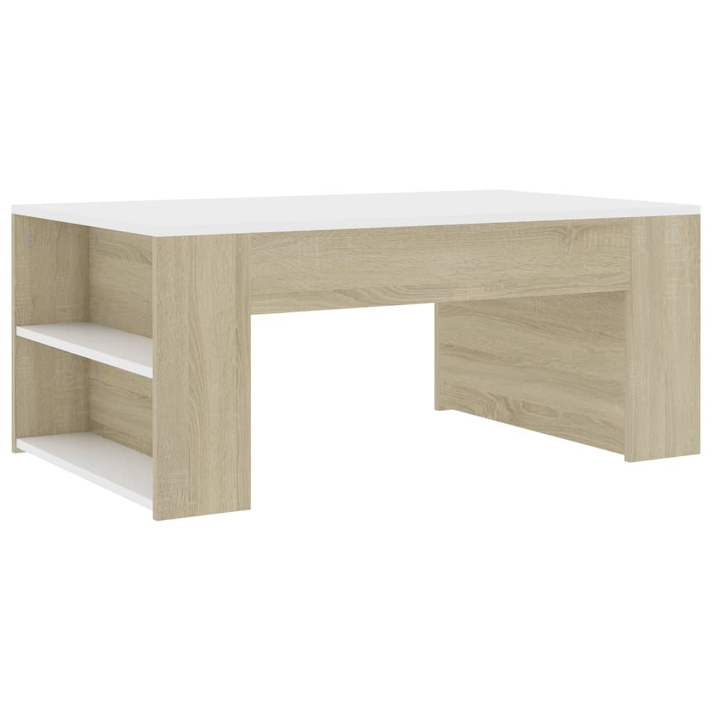 vidaXL Coffee Table End Table Side Sofa Table with Storage Engineered Wood-16