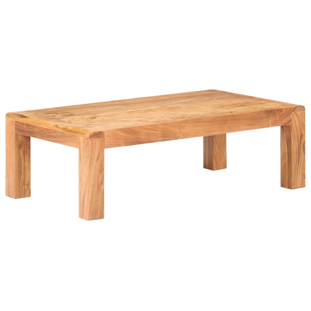 vidaXL Coffee Table 43.3"x23.6"x13.8" Solid Acacia Wood in Honey Finish-8