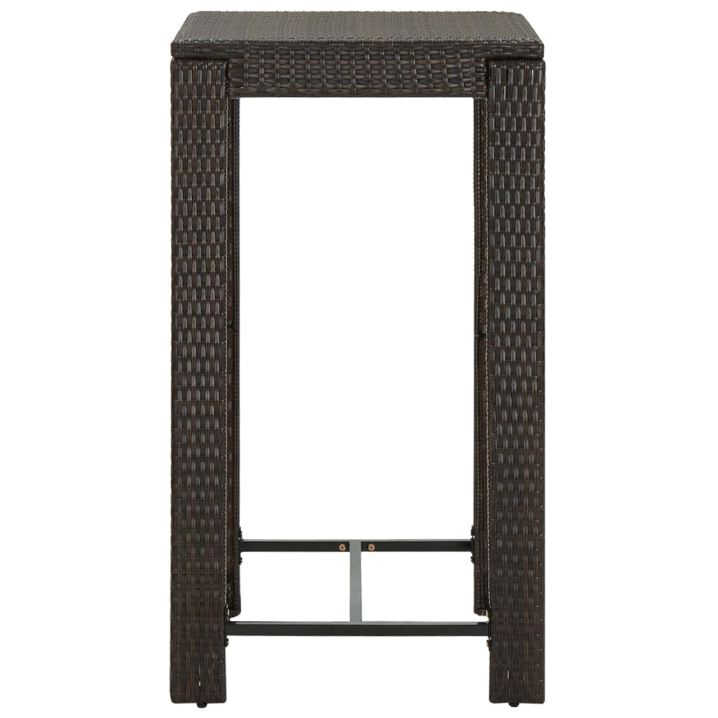 vidaXL Bar Table Outdoor Pub Table for Balcony Porch Garden Deck PE Rattan-9