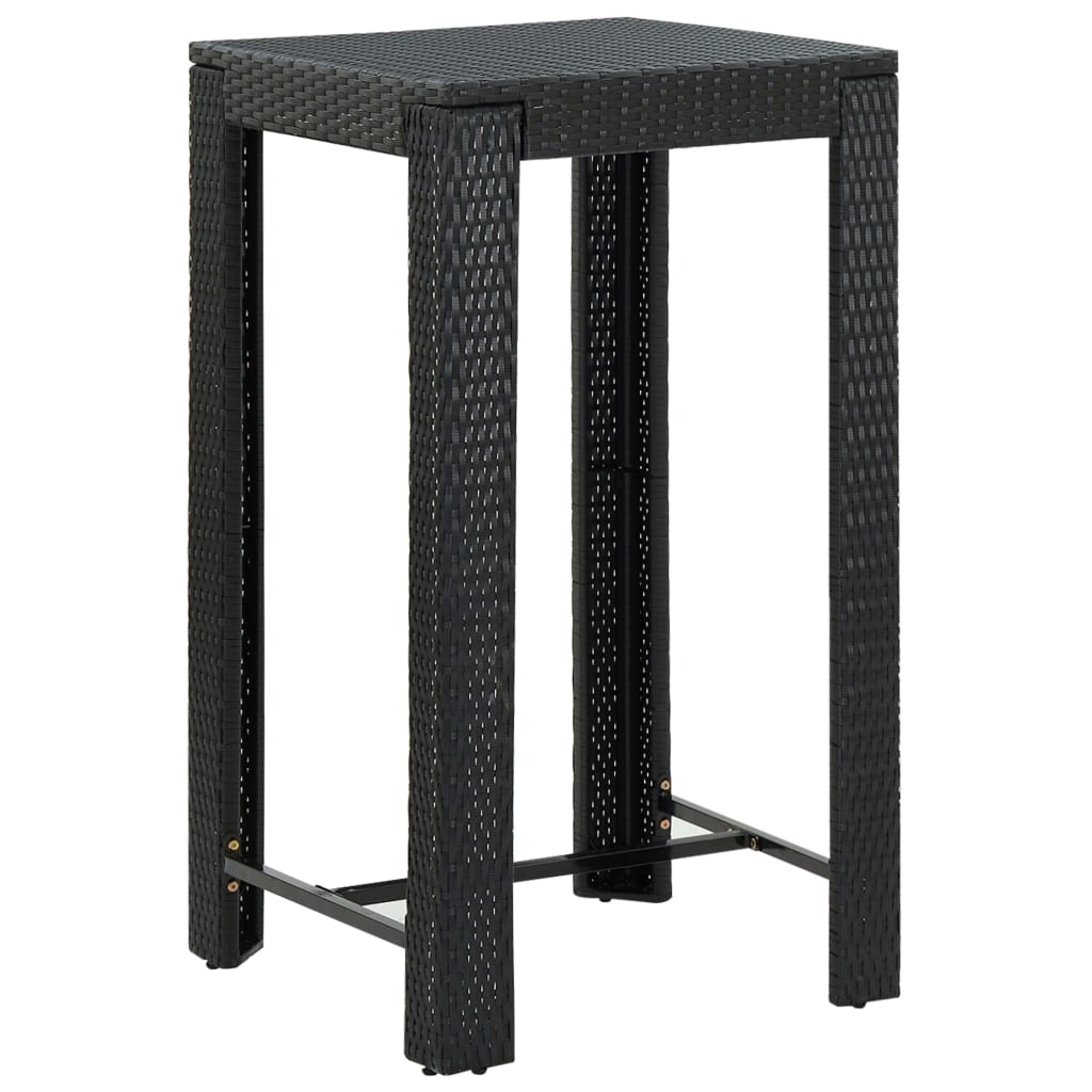vidaXL Bar Table Outdoor Pub Table for Balcony Porch Garden Deck PE Rattan-19