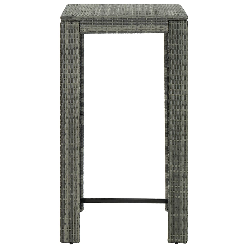 vidaXL Bar Table Outdoor Pub Table for Balcony Porch Garden Deck PE Rattan-37